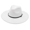 Breda brimhattar hink hattar 9,5 cm breda brim droppe topp fedoras unisex retro kvinnor filt hatt brittisk klassisk jazz mens hatt vinter och höstklänning hatt 24323