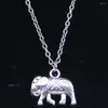 Chaînes 20pcs Collier de mode 16x20mm Thaïlande Mounts Elephant Pendentifs Court Long Femmes Hommes Colar Cadeau Bijoux Tour de Cou