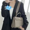 En Kelyys Bag Leather Women's 2024 New Togo Top Layer Cow High Grade Wide Shoulder Strap Single Messenger Handbag