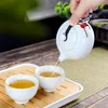 Conjuntos de chá com saco simples 4 xícaras conjunto de chá chinês viagem cerâmica portátil bule porcelana teaset gaiwan ferramenta