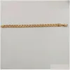 Cadena de 18 quilates de oro macizo amarillo Acabado Miami Curb Enlace cubano Pulsera para hombre Joyería gruesa genuina 8.3 pulgadas Joyería de entrega de caída pesada Dhayw