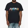 t-shirt violet designer t-shirt marque tendance PUR044 Couleur serpent splash peinture imprimé T-shirt à manches courtes high street Fashion taille tendance S-XXL