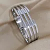 Bangle Chunky Stainless Steel Golden For Women Wide Cuff Bracelets Wristband Waterproof Jewelry Gifts Accessories