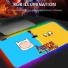 Pads Anime Adventure time RGB Grote muismat Grote XXL muismat Anime Muistapijt Toetsenbord Computer mousepad Led-achtergrondverlichting Mause Pad