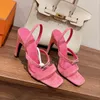 2024 Peep Stop Sandals Summerna z cienkimi obcasami na obcasie modne i wygodne sandały z jednym paskiem dla kobiet