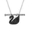 Pendant Necklaces Fashion Womens Swan Beating heart Diamond Pendant Necklace 14K Gold Swan designer necklace INS Style Necklace emotional Gift Jewelry for Women