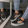 Buty swobodne Lazyseal Kobiety płaskie mokwaki kobiety Rhinestone buty żeńska jesienna platforma Casual Platform