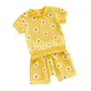 Kleidung Sets Kleinkind Baby Girl Summer Clothes Outfit Set Daisy Print Kurzarm T-Shirt Tops und Shorts