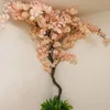 Fleurs décoratives artificielles cerisier fleur arbre à la main Champagne rose faux pour fête de mariage jardin intérieur extérieur