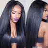 Lace Wigs 30Inch Yaki Straight Frontal Human Hair Wig Brazilian Remy Natural Scalp Transparent Hd Front African American Drop Delivery Dhh8T