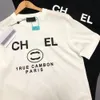 T-shirt da donna Chanei Chanells Advanced Edition Abbigliamento di moda francese 2C Modello di lettera Stampe T-shirt corta in puro cotone girocollo moda coppia 344