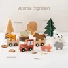 Sorting Nesting Stacking toys Montessori Toys Baby Animal Train Wooden Building Block Games Hand held Quebec Ability Education Childrens Gifts 24323