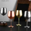 Bicchieri da vino 1/2/4 pezzi in acciaio inossidabile creativo bicchiere da vino rosso sottobicchiere in metallo 500 ml bicchiere da champagne bicchiere da cocktail bar accessori per feste L240323
