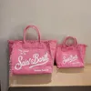Torebka na płótnie damskie Duża wydajność mody projektant mody Fringe Pink Tote Torby Wysokiej jakości torba podróży na wakacje na plaży lato 240307