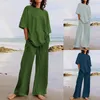 Gymkleding Casual riemzakset Halve mouw O Jumpsuits voor dames Feest Dames hardloopbroek Sexy bruiloftsgastjurk tweedelig