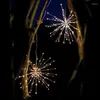 Cordas fogos de artifício luzes fada cortina sala cheia de estrelas fio de cobre led decoração de natal lâmpada de corda