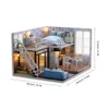 DIY Miniature Loft Dollhouse Kit LED Mini 3D Drewniane dekoracje domowe Akcesoria Pokój ręcznie robiony zabawki Walentynki Prezent Bożego Narodzenia 240314