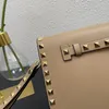 Bolsa de ombro vintage moda couro embreagem alta qualidade rebite corrente único crossbody saco designer luxo bolsa feminina