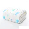 Filtar Swaddling Soft Silky Cartoon Muslin Ddle Neutral Mottagande filt stort droppskeppsleverans Baby Kids Maternity Nursery B Otshx