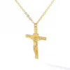 Collana con croce in zircone con catena in acciaio inossidabile, pendente Hip Hop, gioielli di marca di moda per uomo e donna