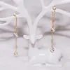 Pendientes asimétricos deslizantes clásicos de un solo diamante Serie M Pendientes de alta calidad Plata 925 Diseñadores europeos y americanos para regalos de joyería para mujeres