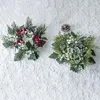 Candle Holders Christmas Ornaments Holder Candlestick Wreath Centerpiece Artificial Cherry Pinecone Garland Year Xmas Wedding Decor
