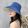 Wide Brim Hats Bucket Sun Hat summer folding bucket hat suitable for women outdoors Sunscreen cotton fishing and hunting UV resistant wide brown buckets 24323