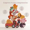 Tri nidification empilage jouets bébé grain de bois jouet cadre animal bloc empilage équilibré Montessori enfants puzzle éducatif 24323