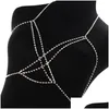 Other Y Rhinestone Body Chain For Women Boho Jewelry Cross Chest Shining Crystal Party Decoration Accessory Drop Delivery Dhkta