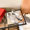 Classic Diamond Buckle Sandals Square Rhinestone Silk Upper Sandals Single Shoes Women Flat Satin