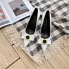 Slingback Talons hauts pour femmes Designer Bow Robe pointue en cuir noir Chaussures de soirée Sandales à bout Chaussures simples Talon blanc Sandales décontractées de mode confortables