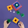 Sortowanie gniazdowania Zabawki dla dzieci Zestaw Pyramid Block 3D Geometryczna Gra kosmiczna Montessori Boys and Girls Education Toys 24323
