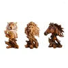 Figurines décoratives élégantes en résine, Statue de Lion, présentoir artistique sur étagère de bureau, figurine de collection