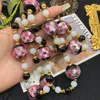 Halskette Ohrringe Set Schmuck für Frauen Vintage Kirschblüten Perlen Pullover Kette Lange Hochzeit Jahrestag Mutter Frau Geschenke