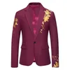 Fashion Paisley Stamping Print Mens Suit Coat Casual Business Wedding Slim Fit Suit Single Buckle Suit Party Coat Office 240313