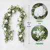 PARTY JOY Kunstbloemen Zijde Roos Gypsophila Slinger Nep Eucalyptus Wijnstok Hangende Planten voor Bruiloft Thuis Party Craft Decor 240309