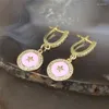 Brincos pendurados 5 tamanhos moda colorido esmalte brinco banhado a cobre estrela esmalte/cz componente joias mulheres atacado