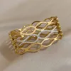 Bangle Multi-Layer Fish Tail Shape rostfritt stålarmband för kvinnor Rhinestone Hollow Cuff Simple Party Jewelry Gifts