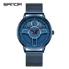 Wristwatches Sanda Quartz Watch Youth Men's Zinc Alloy Case Mesh Belt Steel High Grade Waterproof