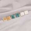 Stud Earrings Fashion Korean Colorful Enamel Square Glaze For Women Beautiful Simple Geometric 2024 Trendy Jewelry