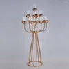 Dekorativa plattor Bröllopsdekoration Centerpieces Gold Crystal Candelabra