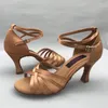 Dance Shoes Latin For Women Salsa Pratice Comfortable MS6201DTN 7.5cm Heel High Low