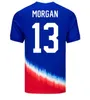 Klub USA Pełne zestawy koszulki piłkarskie 2024 2025 Copa America USWnt USMnt 24/25 Lalas Football Shirts Men Player Wersja Pulisic Morgan Balogun Plus McKennie Smith 3xl 4xl