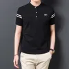 Summer Mens T-shirt Fashion Stand Collar Trend Slim Fit Youth Short Sleeve Casual Korean Version