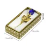 10 colori regalo di San Valentino cristallo rosa fiore artificiale argento oro asta fiore rosa per fidanzata regali di nozze per gli ospiti