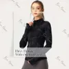 Diseñador Lululemom Chaqueta Mujer Cremallera dorada Fitness Traje de yoga Chaquetas deportivas para mujer Cuello Media cremallera Manga Camisa de yoga ajustada Gimnasio Pulgar Athtic Coat 676