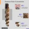 Przedłużenie mikro pętli przedłużenia włosów do fali ciała Balayage natura prawdziwe ludzkie włosy Mikrolink Hair Extensions Fusion Pre Bonted Hair 50pcs/zestaw