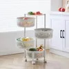 Cozinha rotativa rack floortoceiling casa multifuncional vegetal e frutas canto cesta multicamadas 240314
