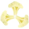 Decorative Flowers Green Fake Cookies 3Pcs Cauliflowers Realistic Vegetable Models Artificial Food Props Kitchen Restaurant