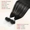 Extensions Moresoo Micro Links Hair Extensions 100% Real Human Hair Beaded Brazilian Machine Remy Micro Ring Bead Hair Extensions 50s 50g